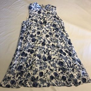 double line, open back, floral desss